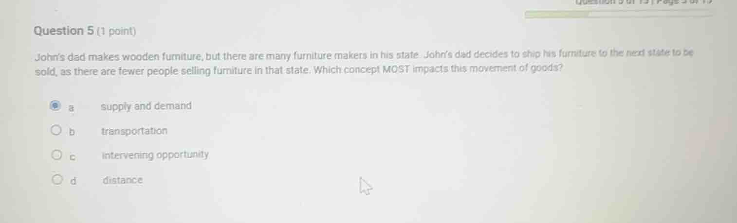 question 5 (1 point) johns dad makes wooden furniture, but there are ma…