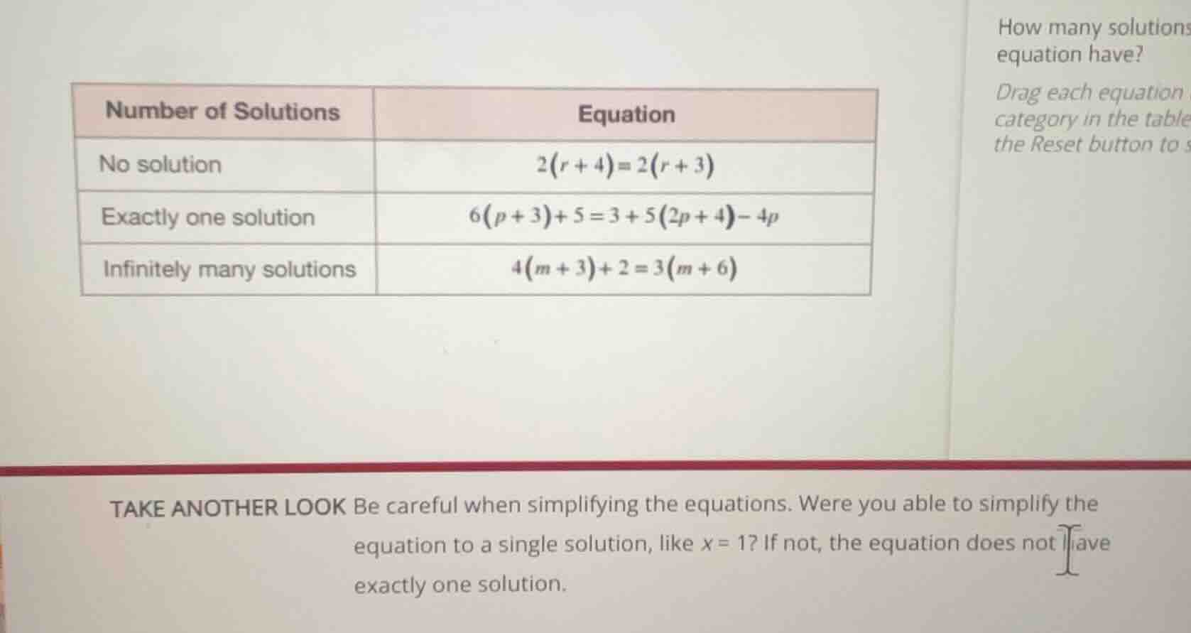 number of solutions | equation no solution | $2(r + 4) = 2(r + 3)$ exac…