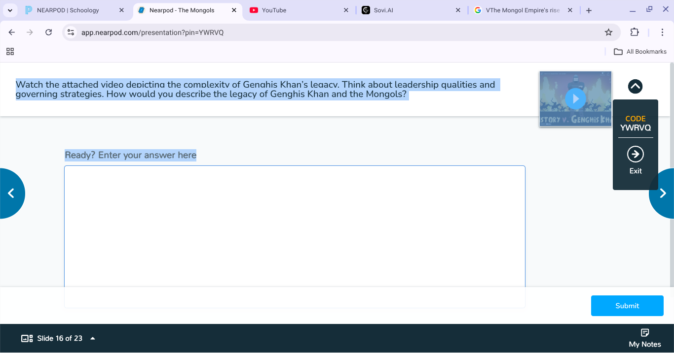 watch the attached video depicting the complexity of genghis khans lega…