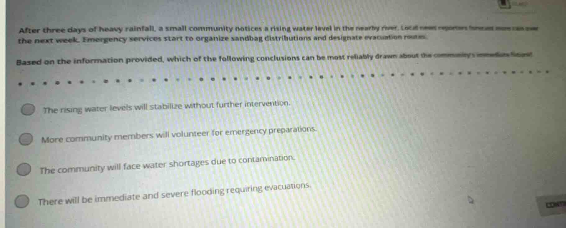 after three days of heavy rainfall, a small community notices a rising …