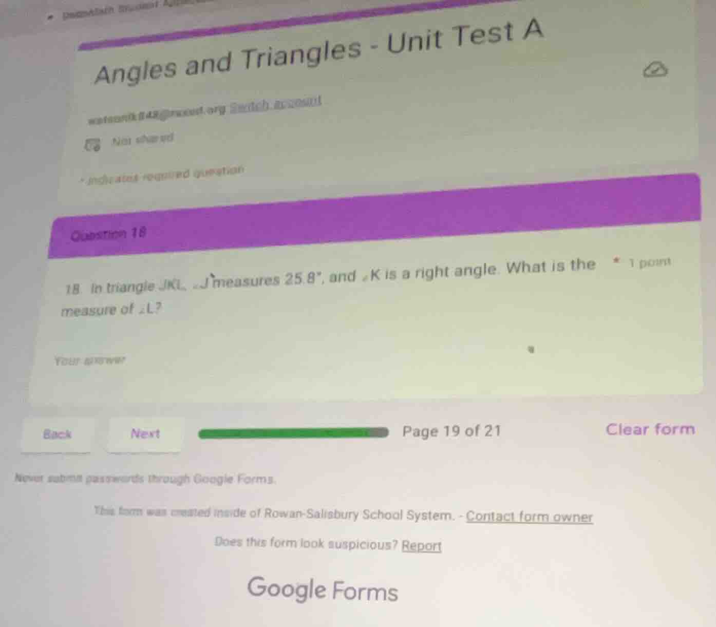 angles and triangles - unit test a question 18 18. in triangle jkl, ∠j …