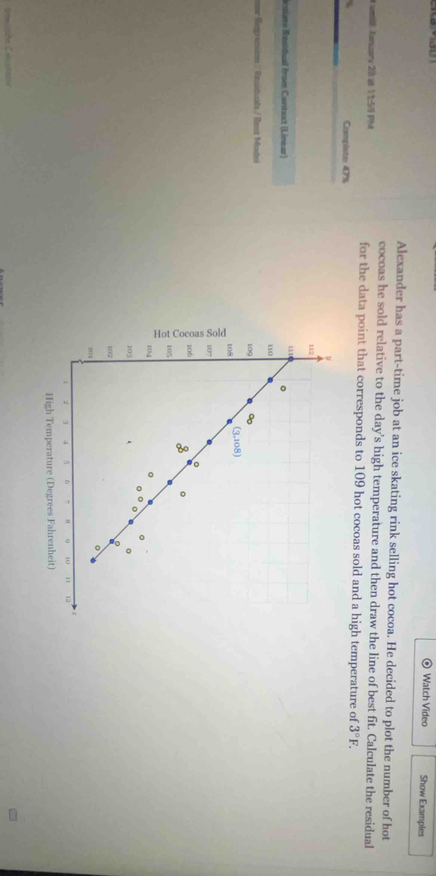 alexander has a part - time job at an ice skating rink selling hot coco…