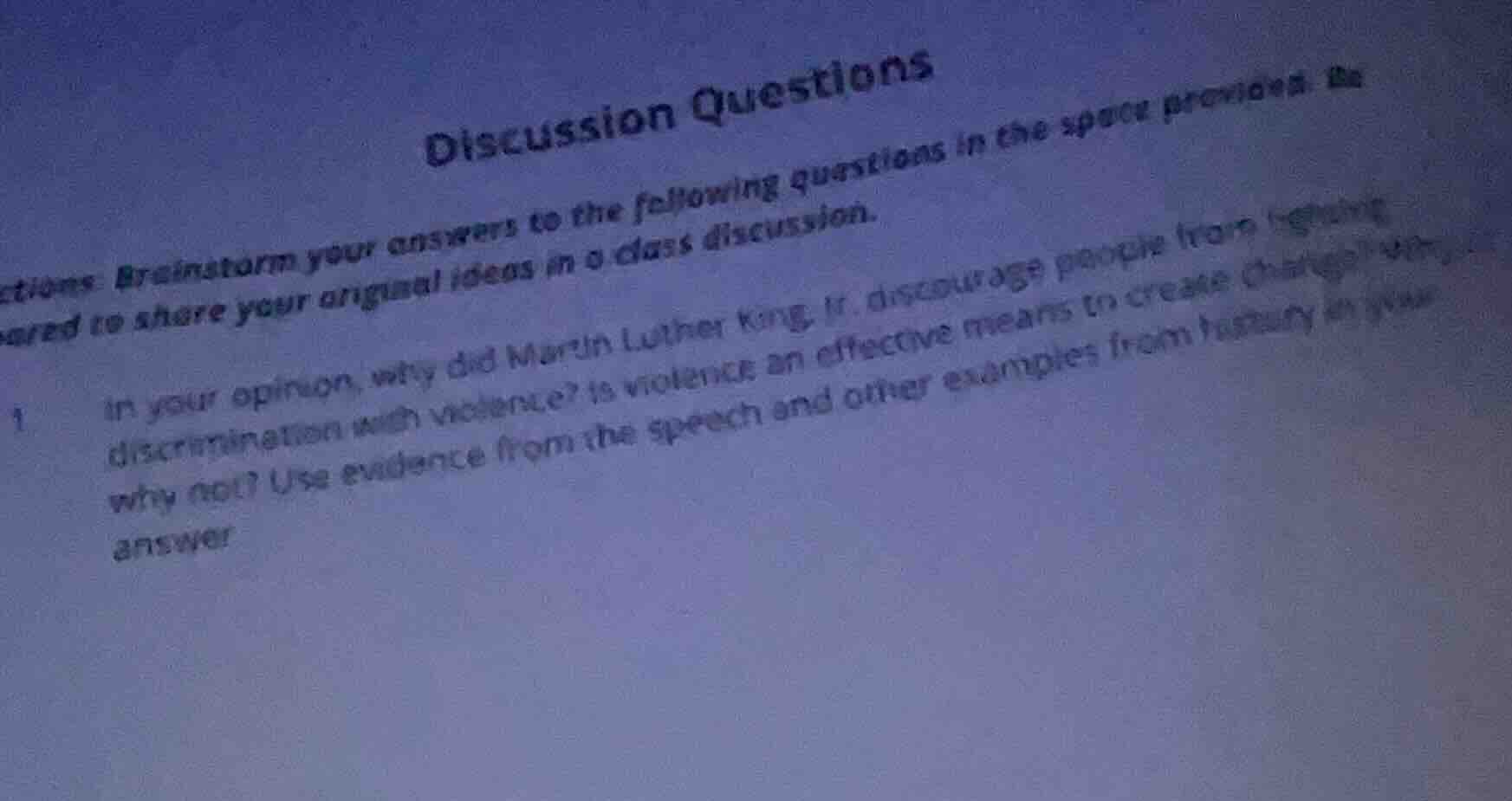 discussion questions etions: brainstorm your answers to the following q…
