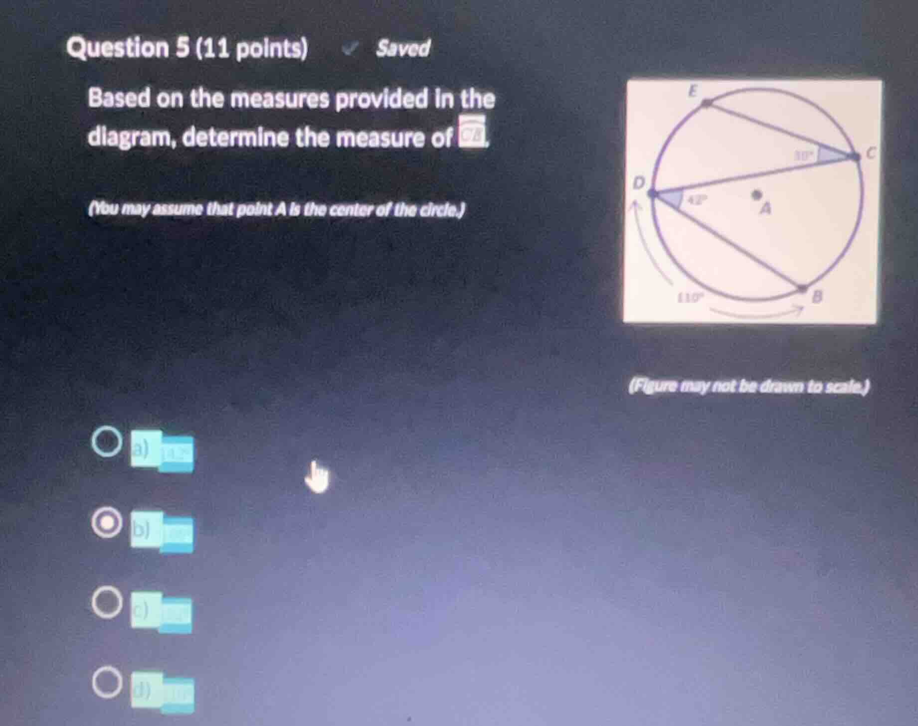 question 5 (11 points) saved based on the measures provided in the diag…