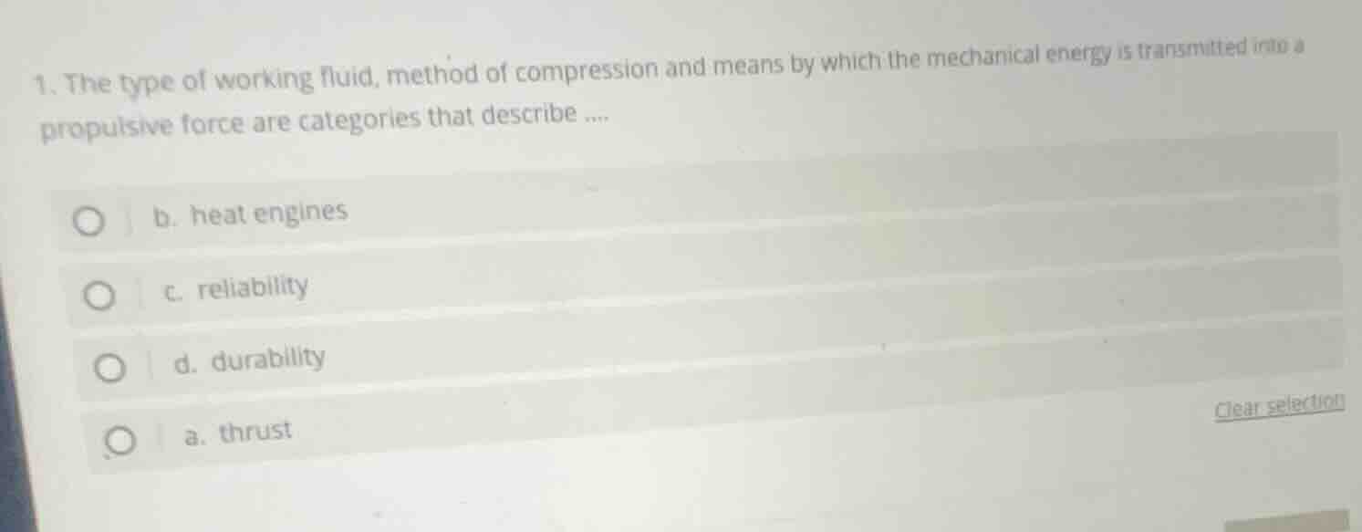 1. the type of working fluid, method of compression and means by which …