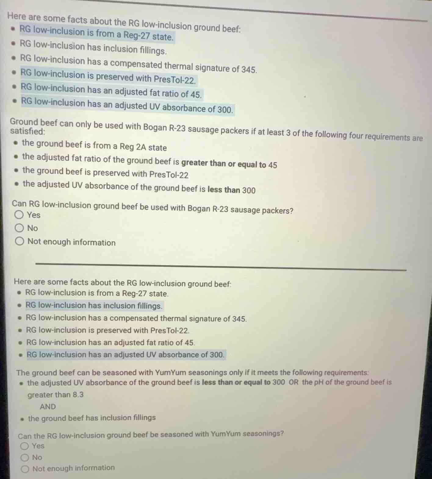 here are some facts about the rg low-inclusion ground beef: - rg low-in…