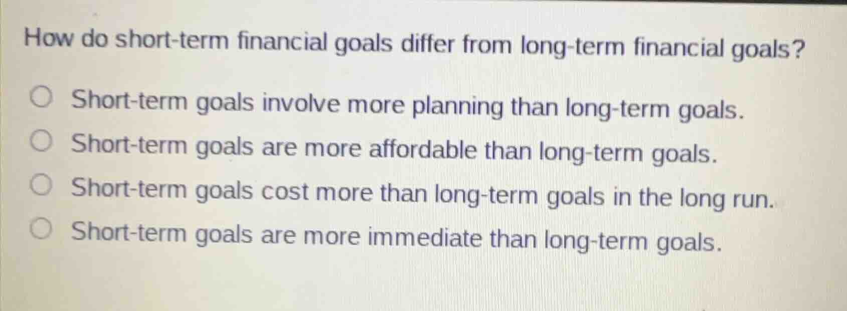 how do short - term financial goals differ from long - term financial g…