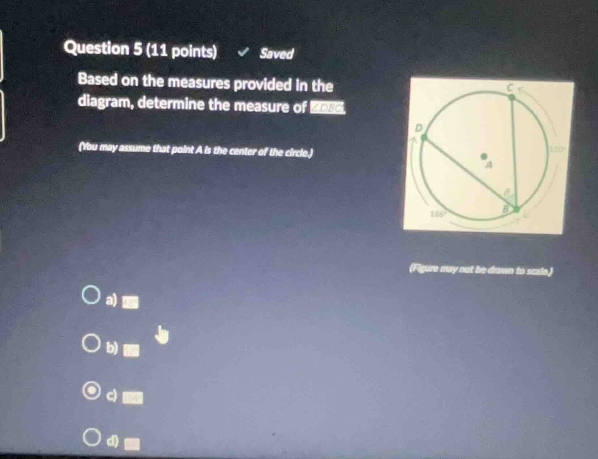 question 5 (11 points) saved based on the measures provided in the diag…