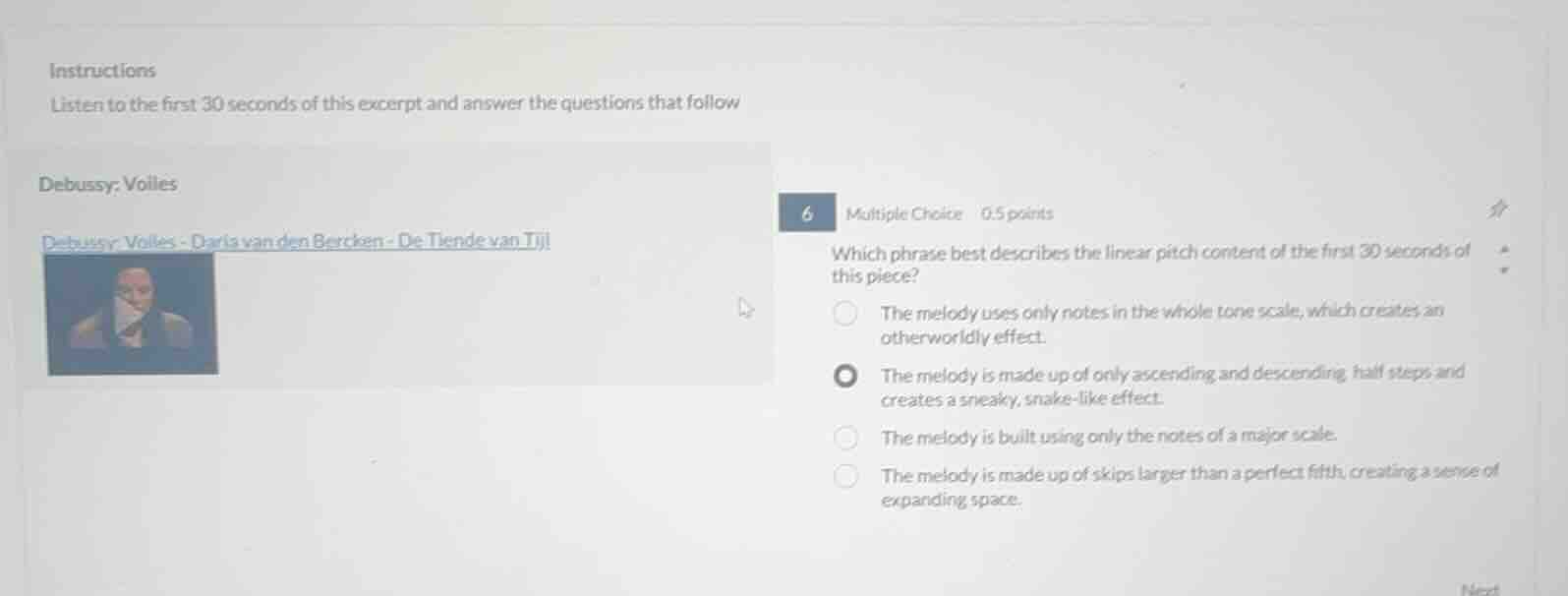 instructions listen to the first 30 seconds of this excerpt and answer …