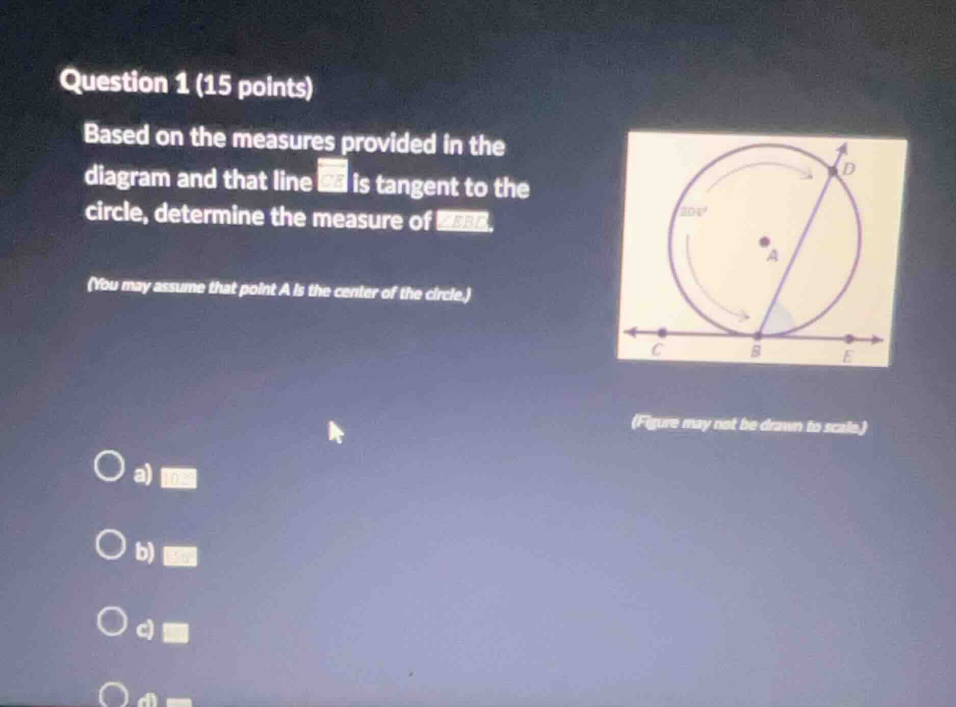 question 1 (15 points) based on the measures provided in the diagram an…