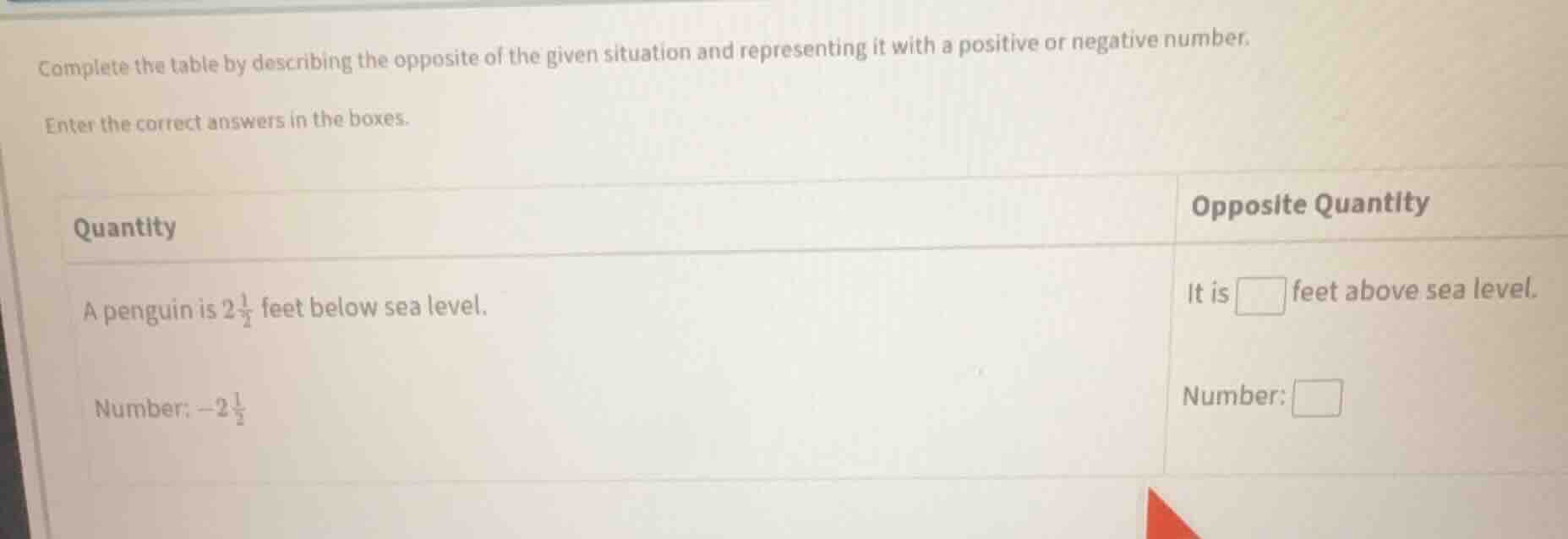 complete the table by describing the opposite of the given situation an…