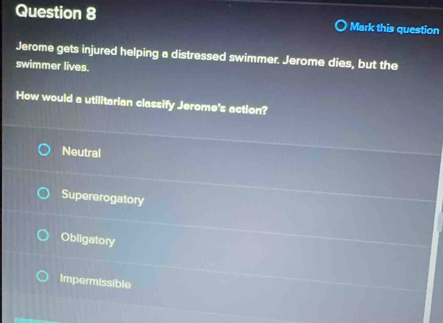 question 8 mark this question jerome gets injured helping a distressed …