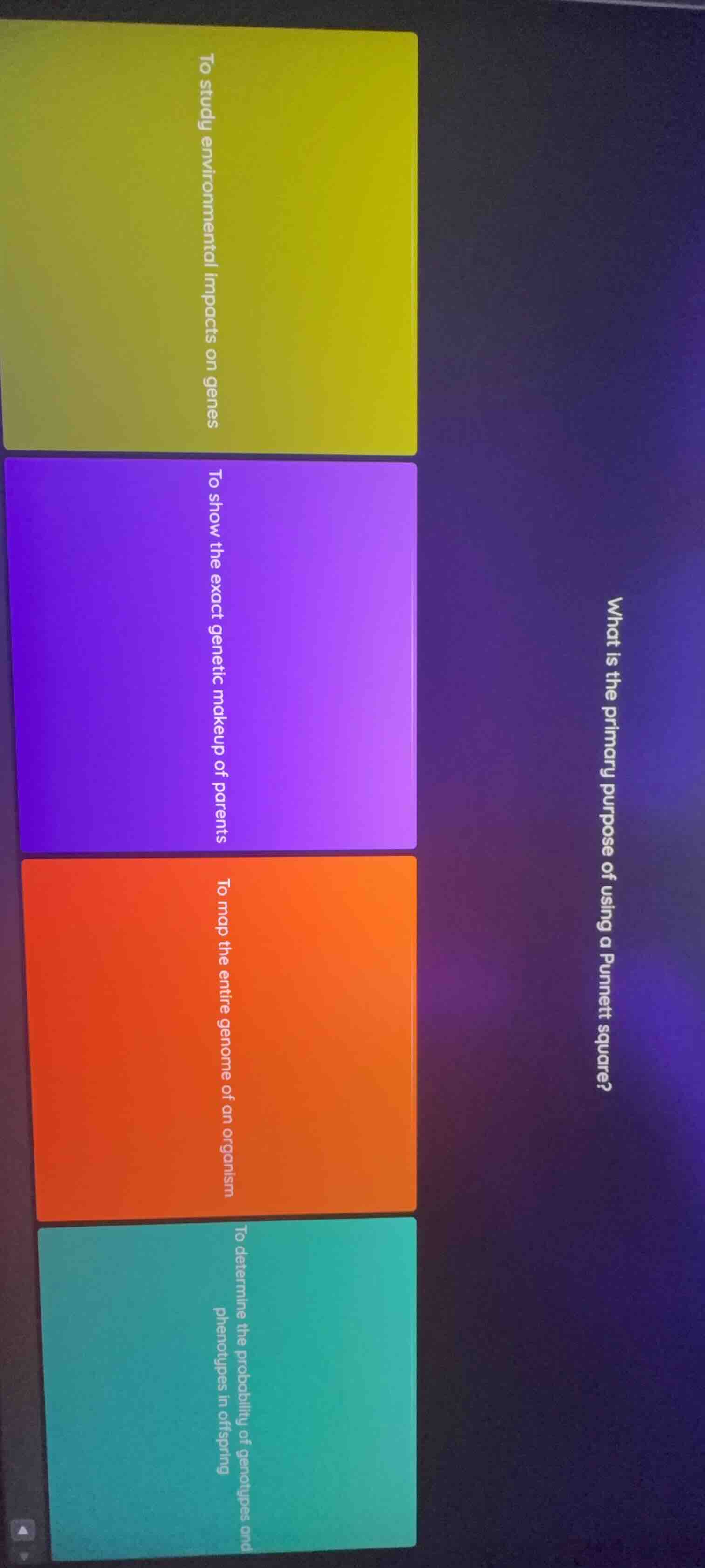 what is the primary purpose of using a punnett square? to study environ…
