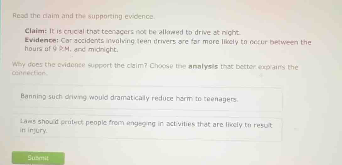 read the claim and the supporting evidence. claim: it is crucial that t…