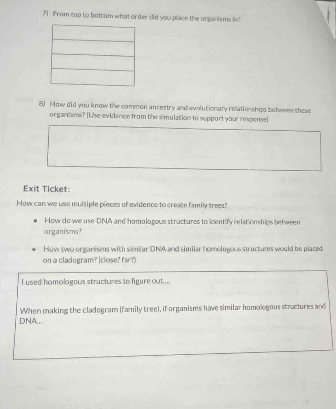 7) from top to bottom what order did you place the organisms in? 8) how…