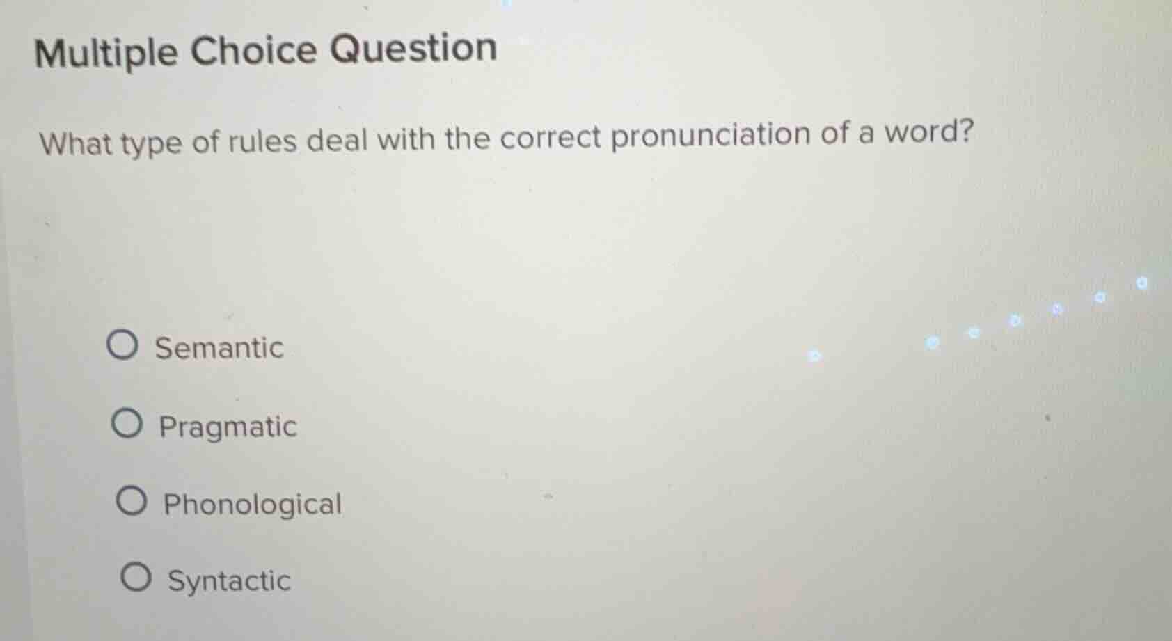 multiple choice question what type of rules deal with the correct pronu…