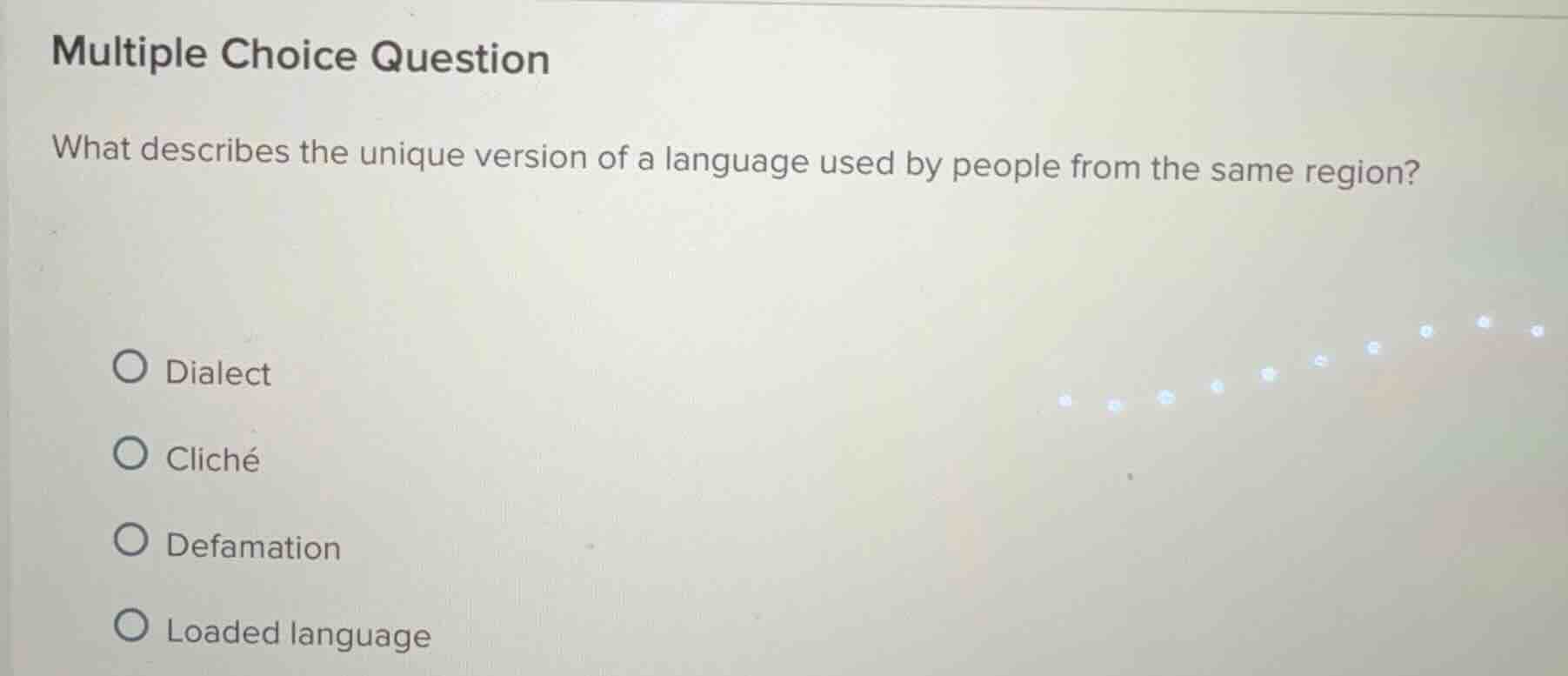 multiple choice question what describes the unique version of a languag…