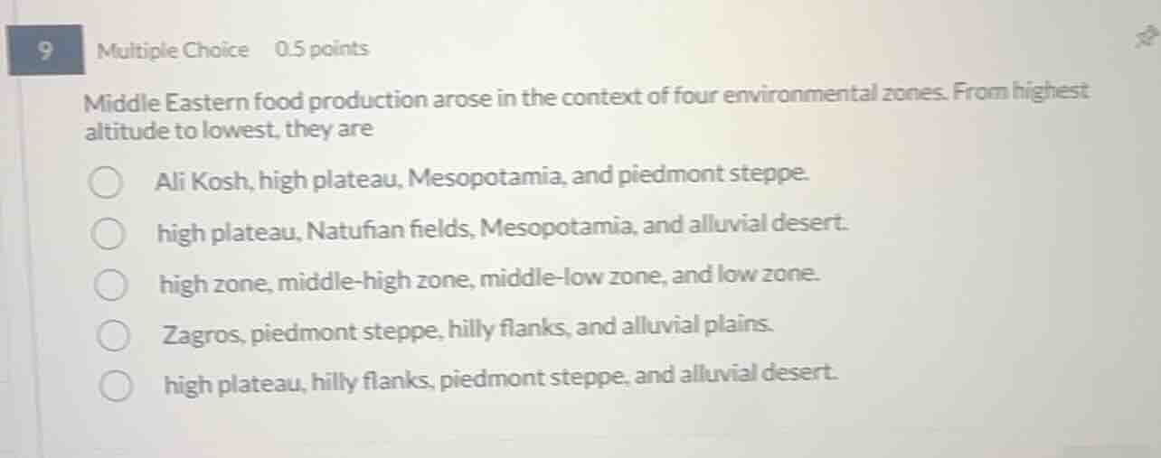 9 multiple choice 0.5 points middle eastern food production arose in th…