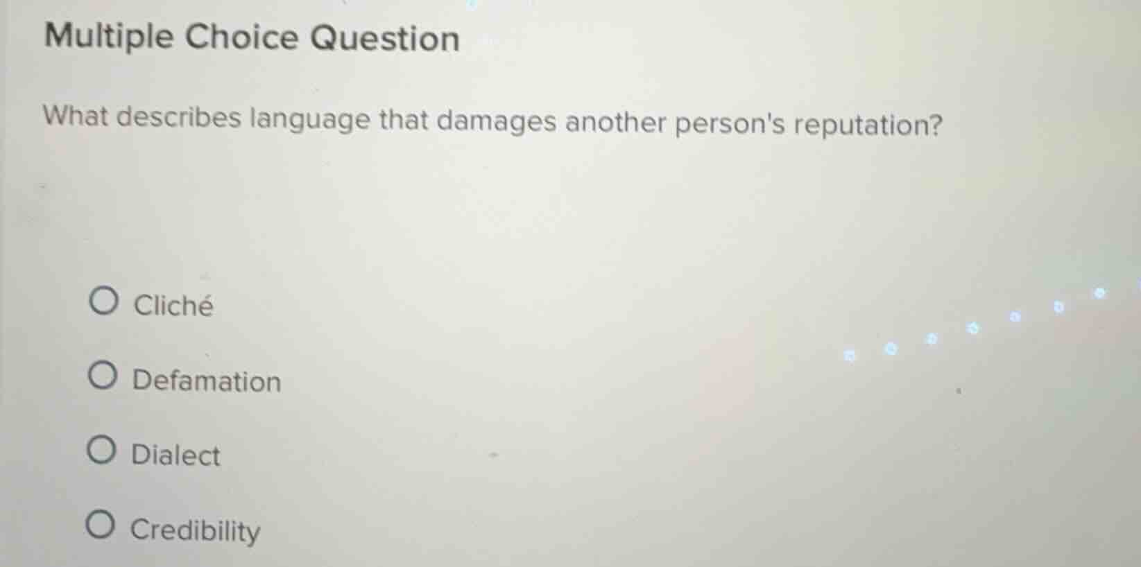 multiple choice question what describes language that damages another p…