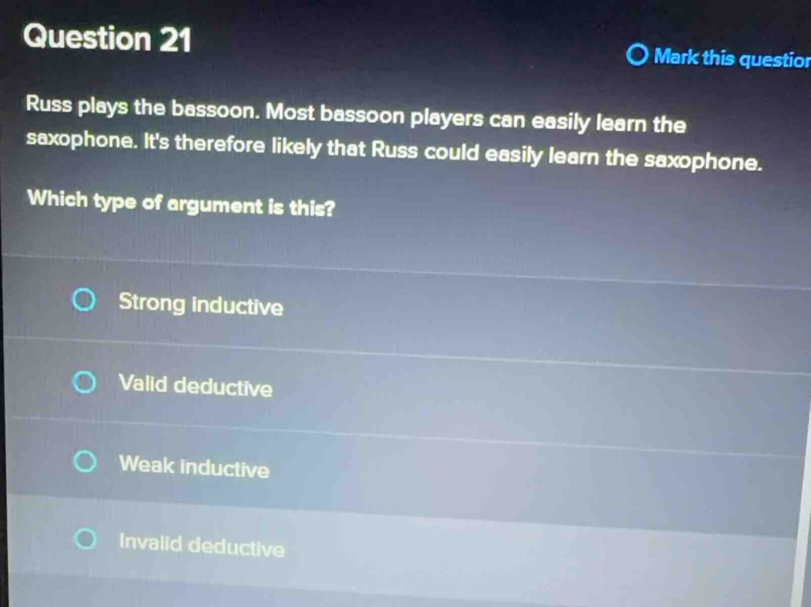 question 21 russ plays the bassoon. most bassoon players can easily lea…