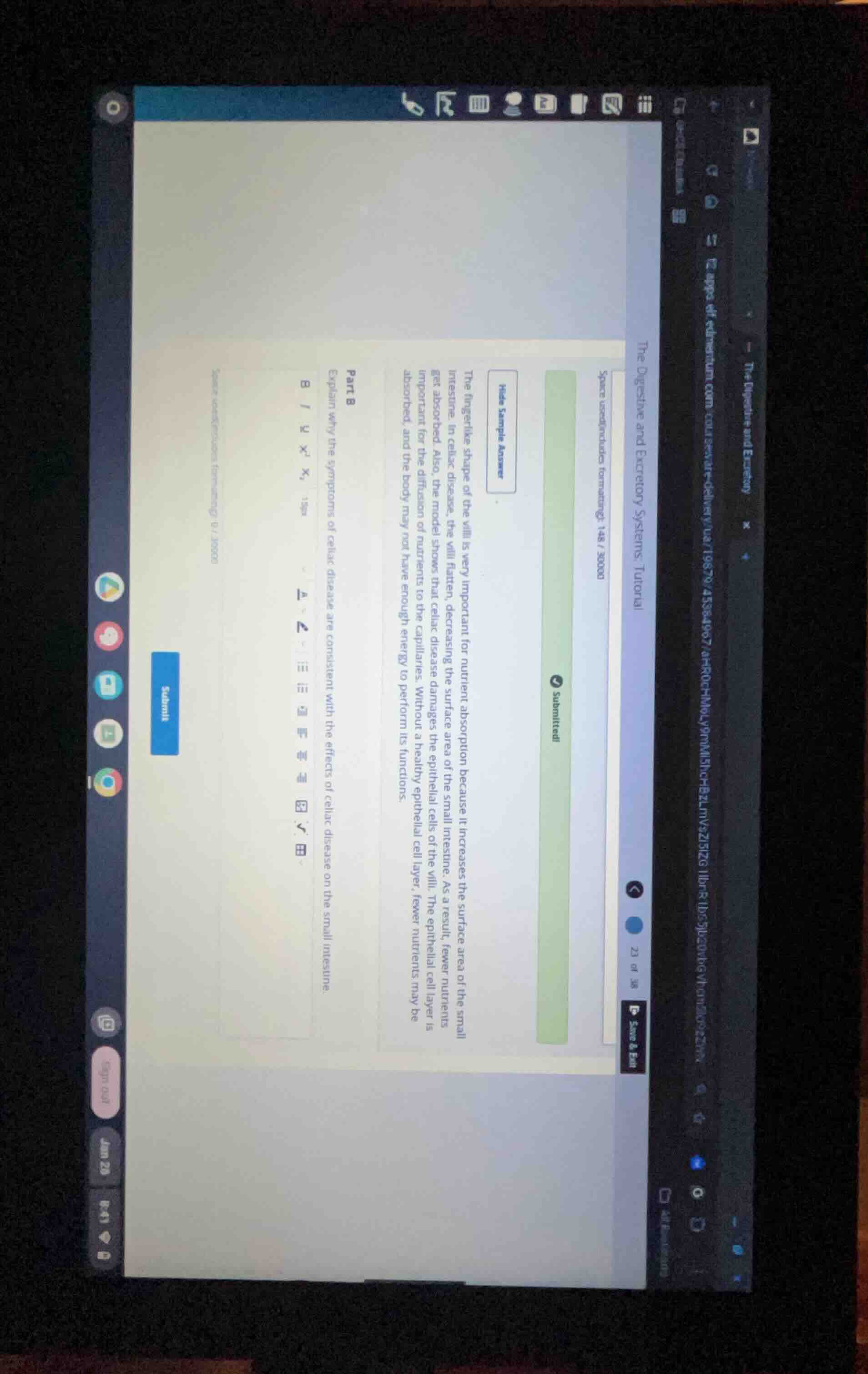 the fingerlike shape of the villi is very important for nutrient absorp…