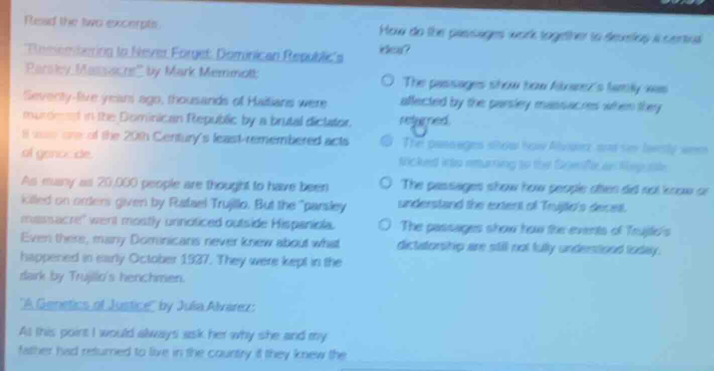 read the two excerpts. emembering to never forget: dominican republic’s…