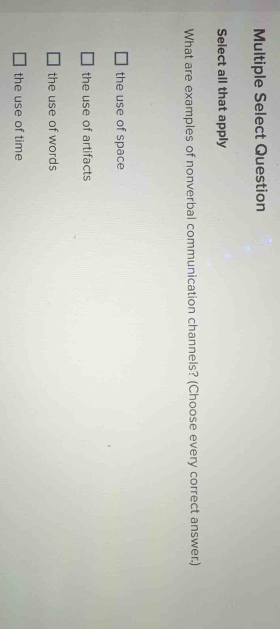 multiple select question select all that apply what are examples of non…