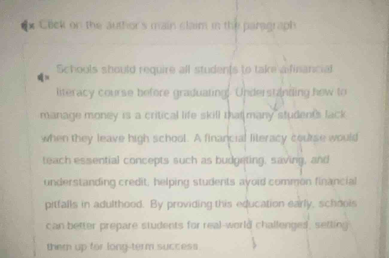 click on the authors main claim in the paragraph schools should require…
