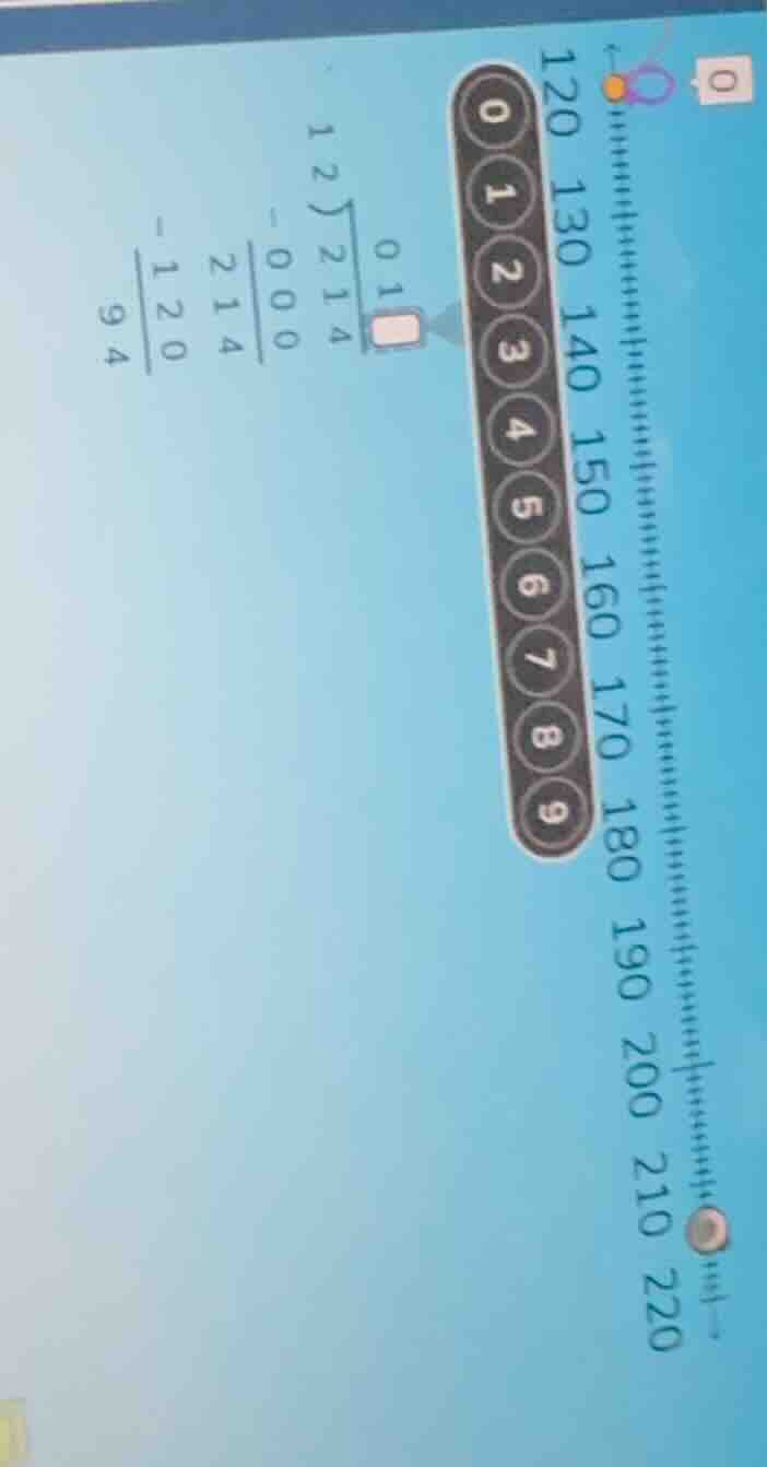 there is a division calculation: \\(\\begin{array}{r}01\\\\12\\enclose{…