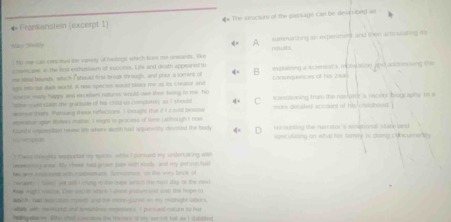 frankenstein (excerpt 1) mary shelley 1 no one can conceive the variety…