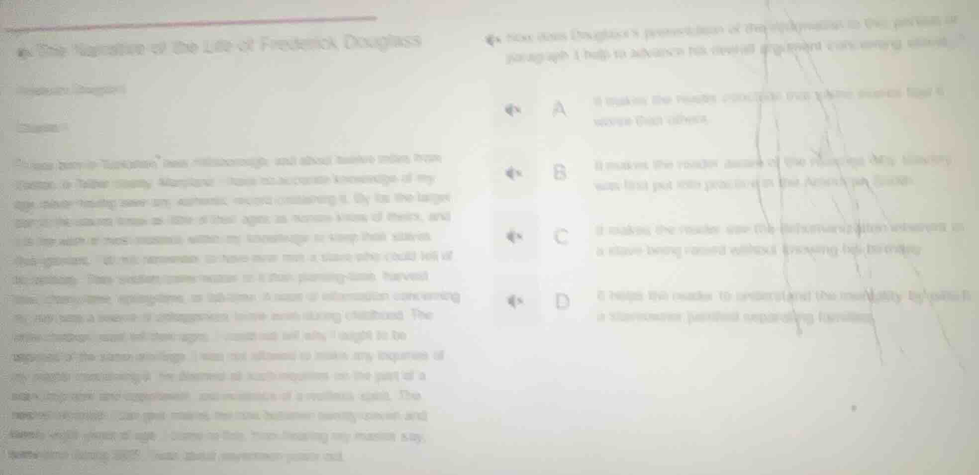 the narrative of the life of frederick douglass (question completion) c…
