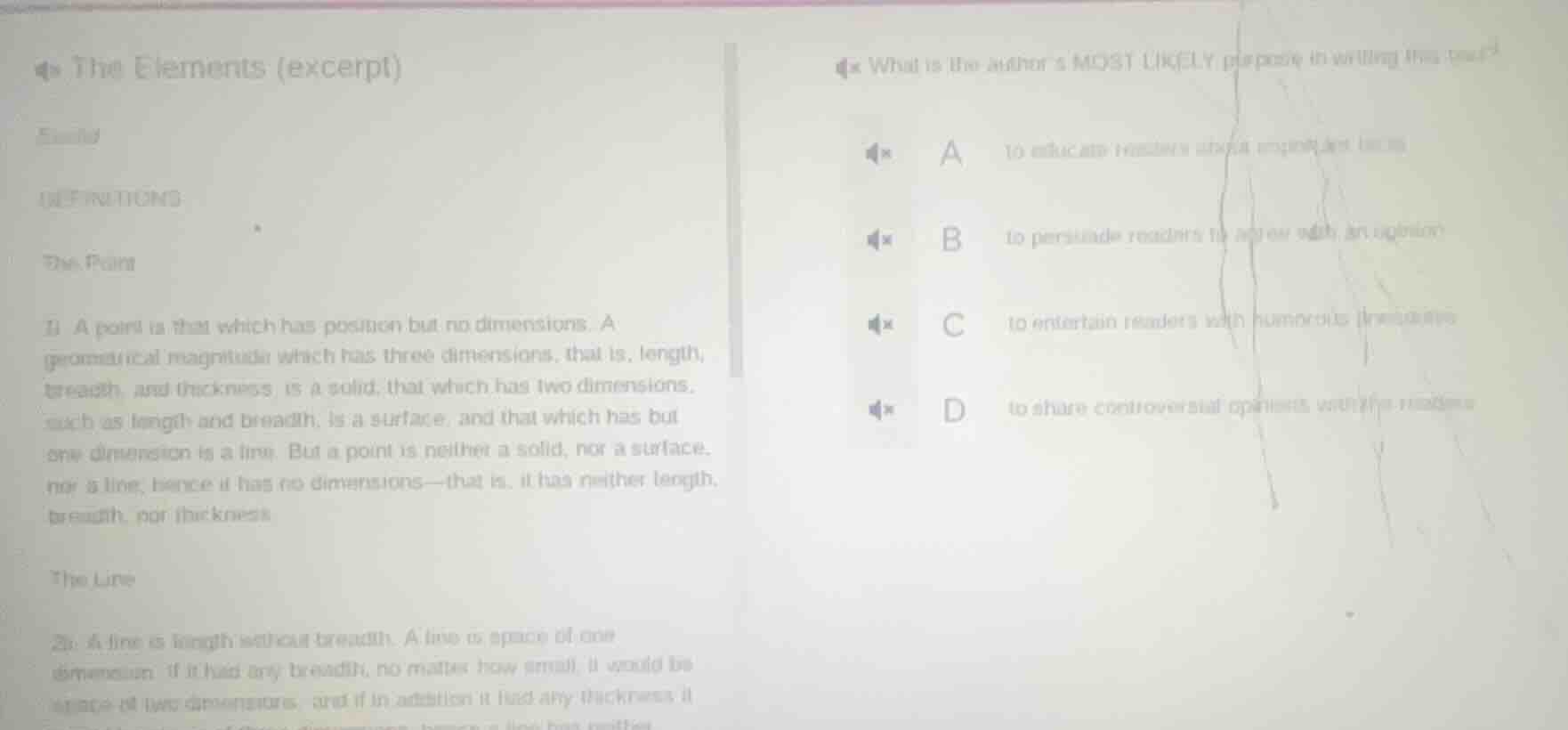 the elements (excerpt) euclid definitions the point 1) a point is that …