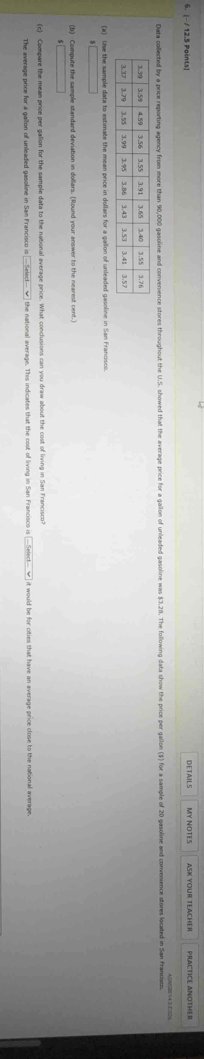 6. -/12.5 points data collected by a price reporting agency from more t…