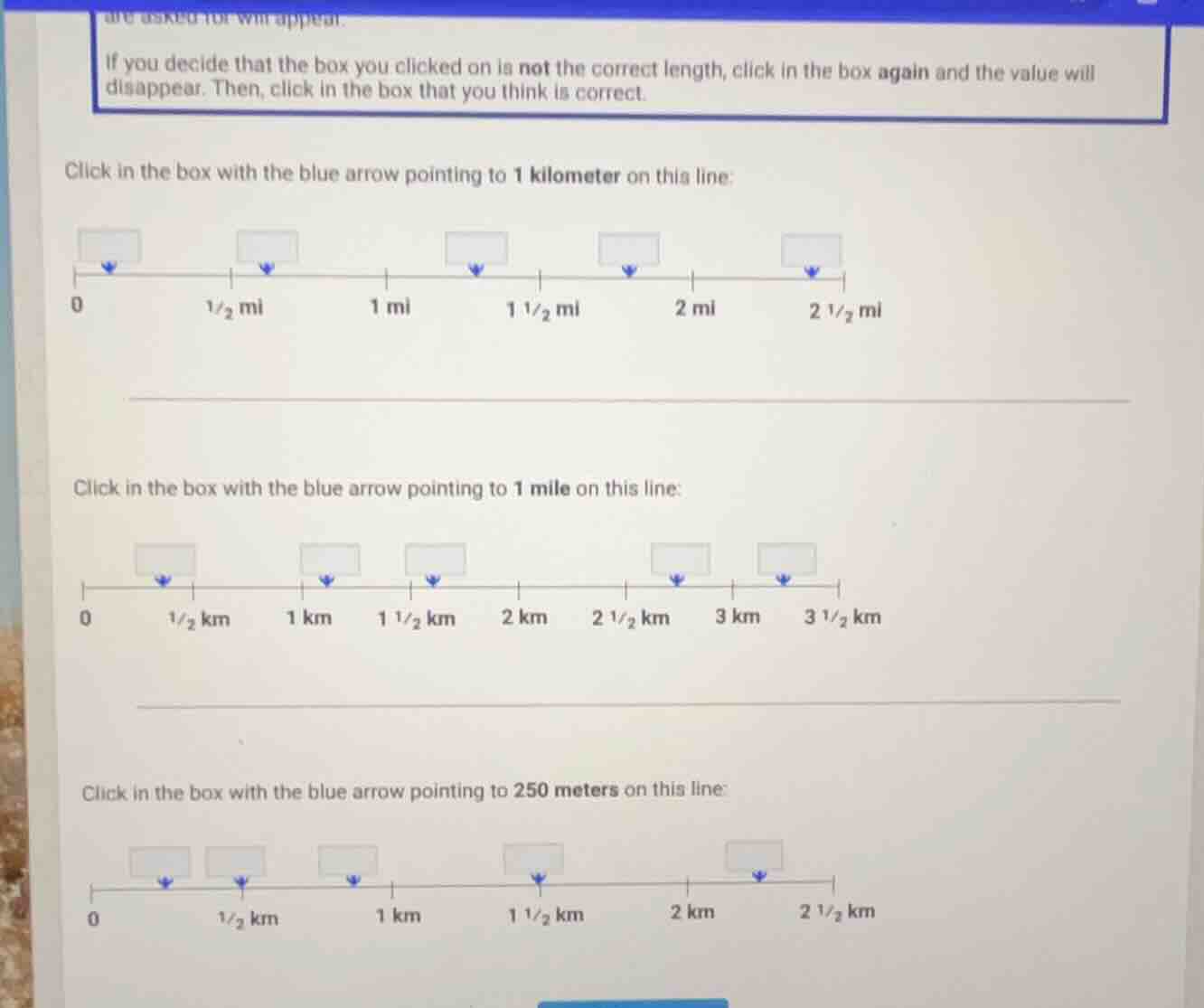 if you decide that the box you clicked on is not the correct length, cl…