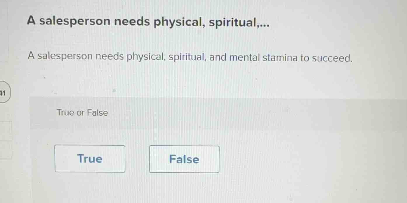 a salesperson needs physical, spiritual,... a salesperson needs physica…