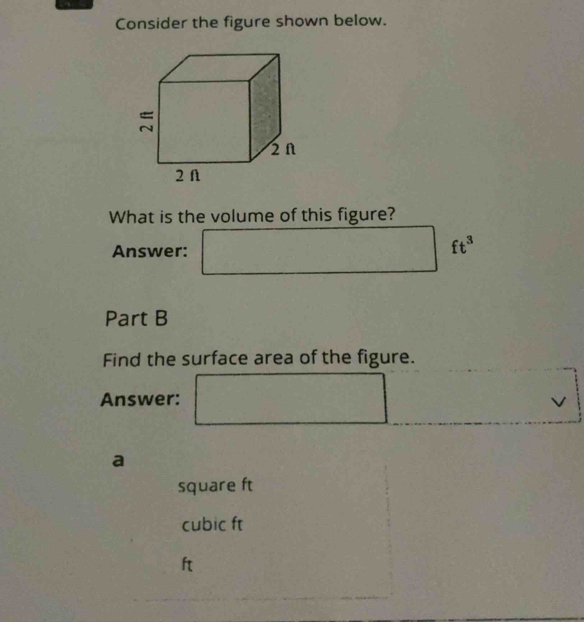consider the figure shown below. what is the volume of this figure? ans…
