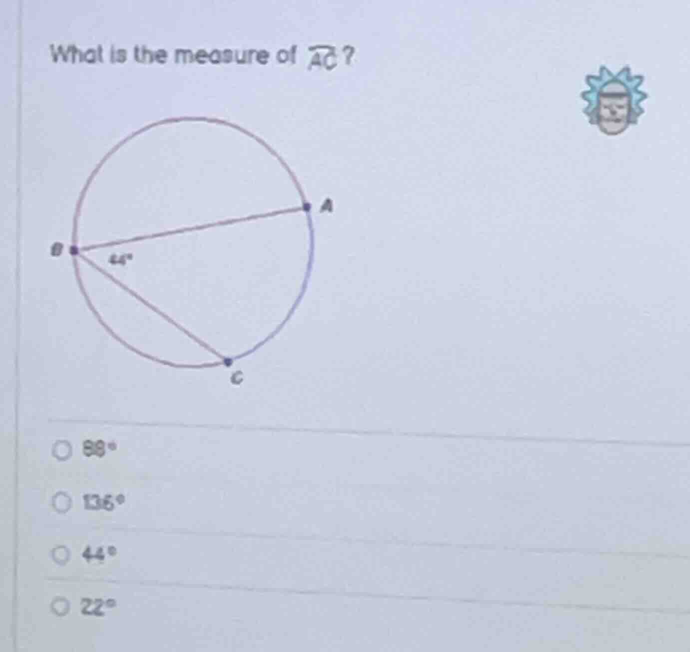 what is the measure of (overarc{ac})?