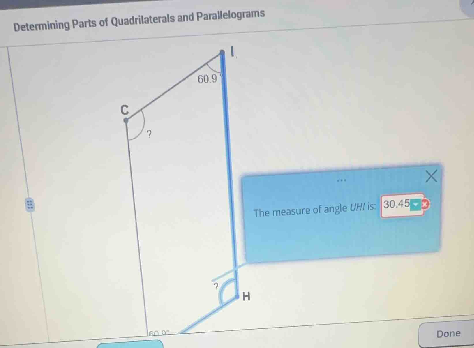 determining parts of quadrilaterals and parallelograms the measure of a…