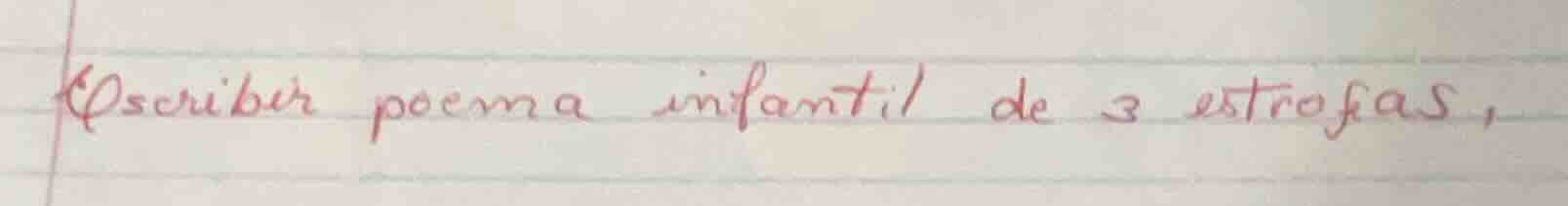 describir poema infantil de 3 estrofas,