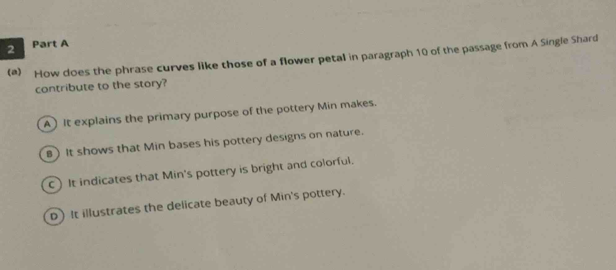 2 part a (a) how does the phrase curves like those of a flower petal in…