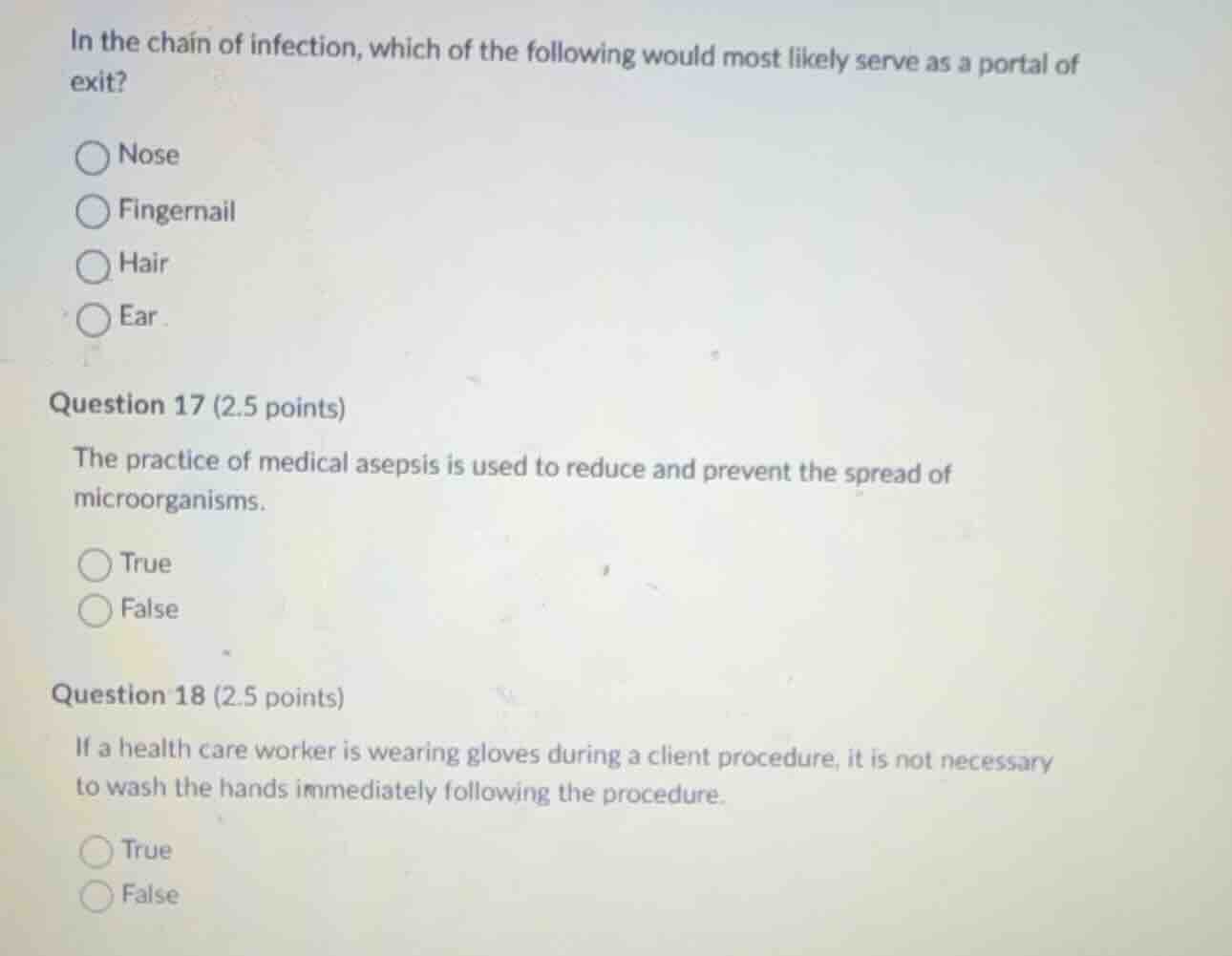 in the chain of infection, which of the following would most likely ser…