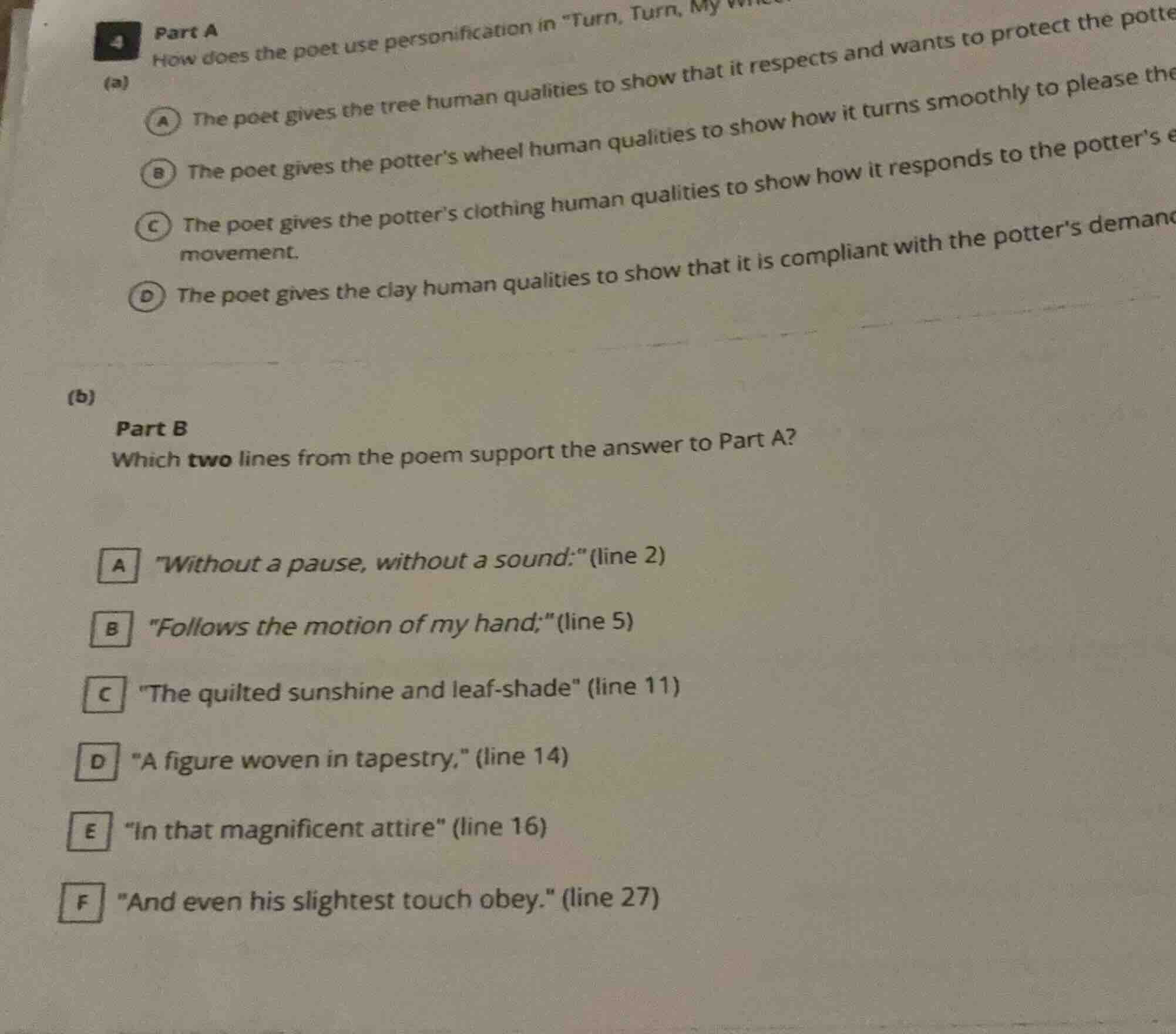 4 part a how does the poet use personification in \turn, turn, my (a) a…