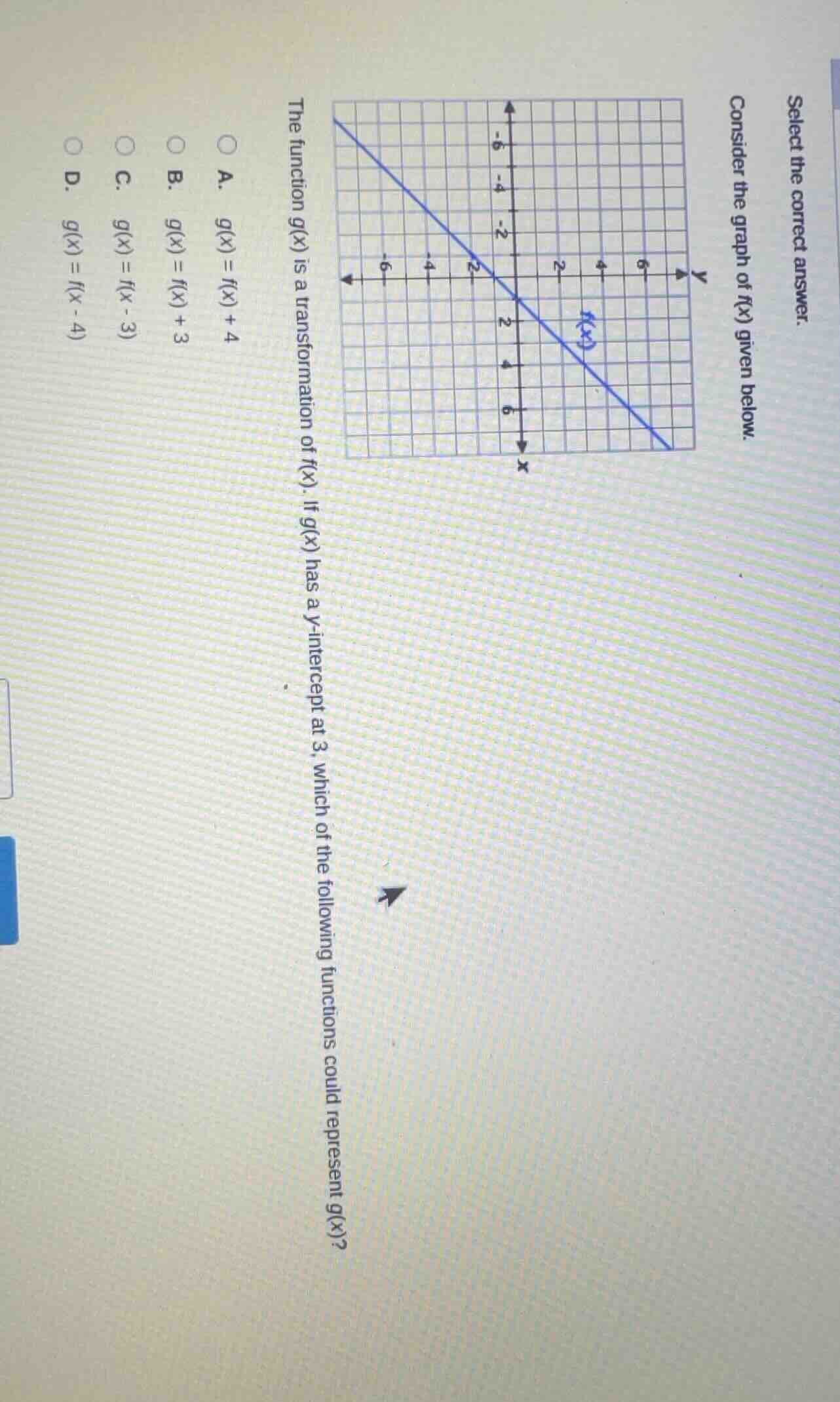 select the correct answer. consider the graph of f(x) given below. the …