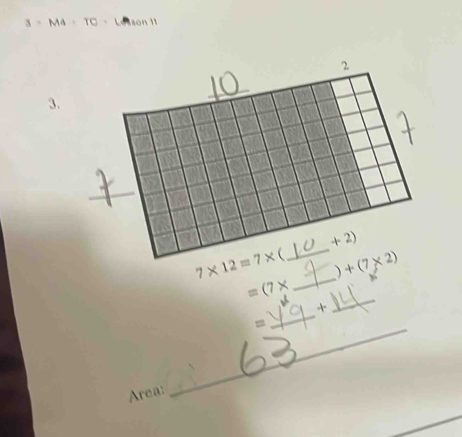3. $7\\times12 = 7\\times(\\underline{\\quad} + 2)$ $\\quad\\quad\\quad…