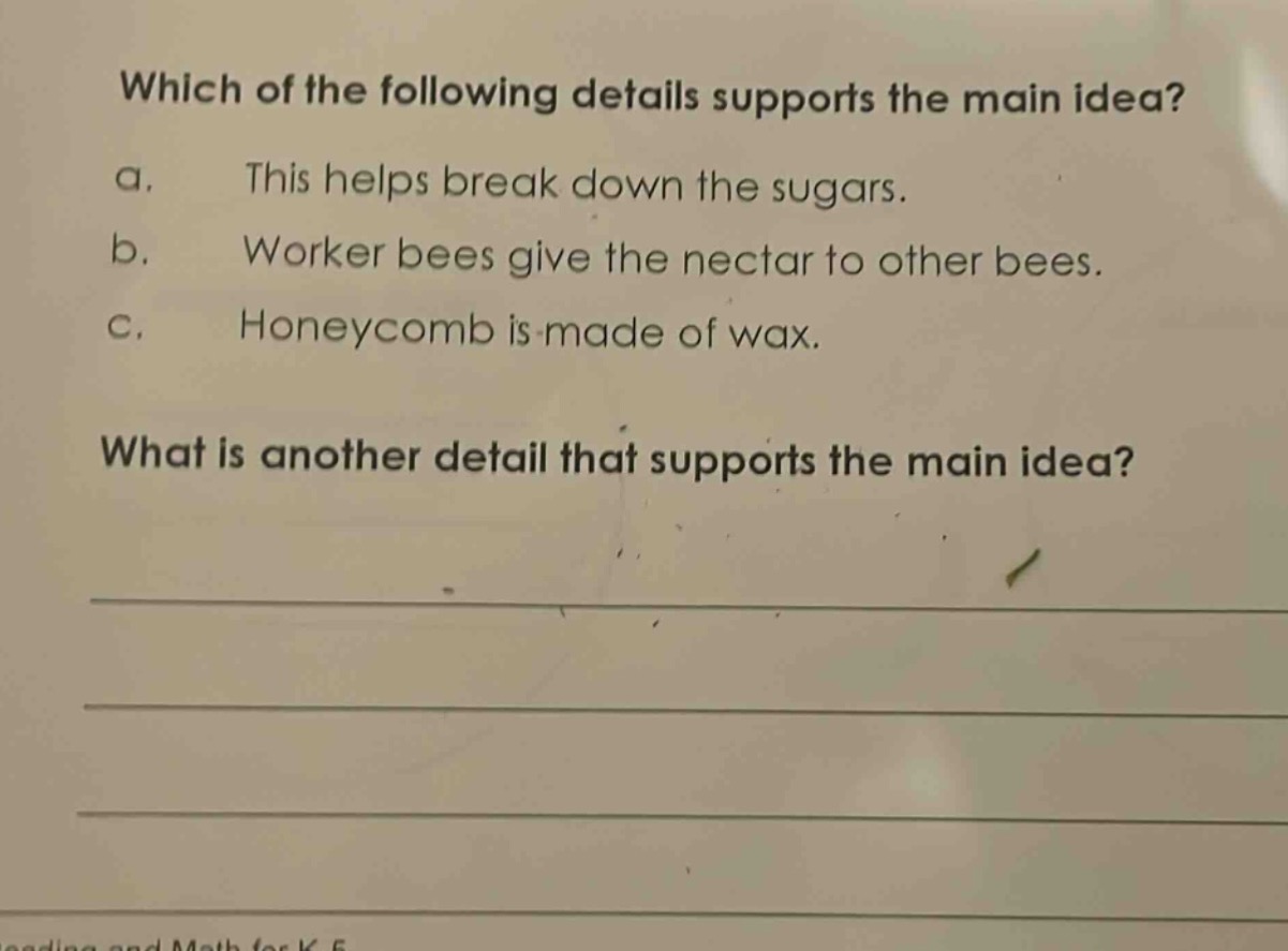 which of the following details supports the main idea? a. this helps br…