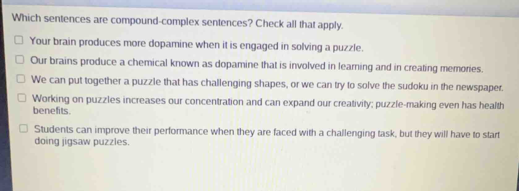 which sentences are compound - complex sentences? check all that apply.…