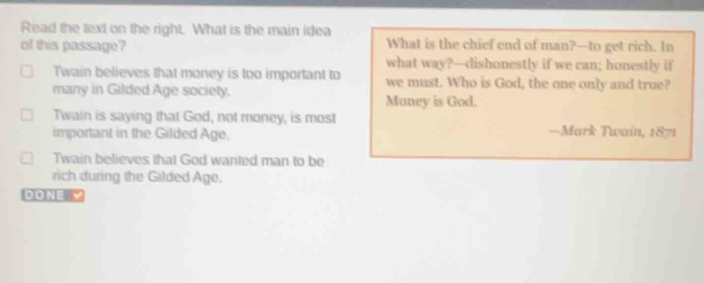 read the text on the right. what is the main idea of this passage? twai…