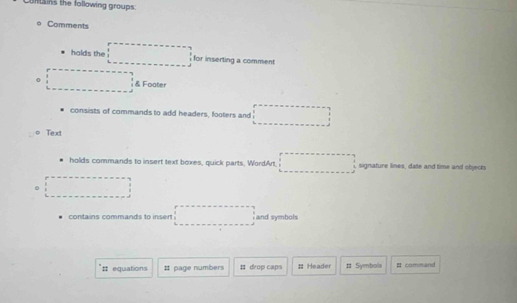 contains the following groups: - comments - holds the for inserting a c…