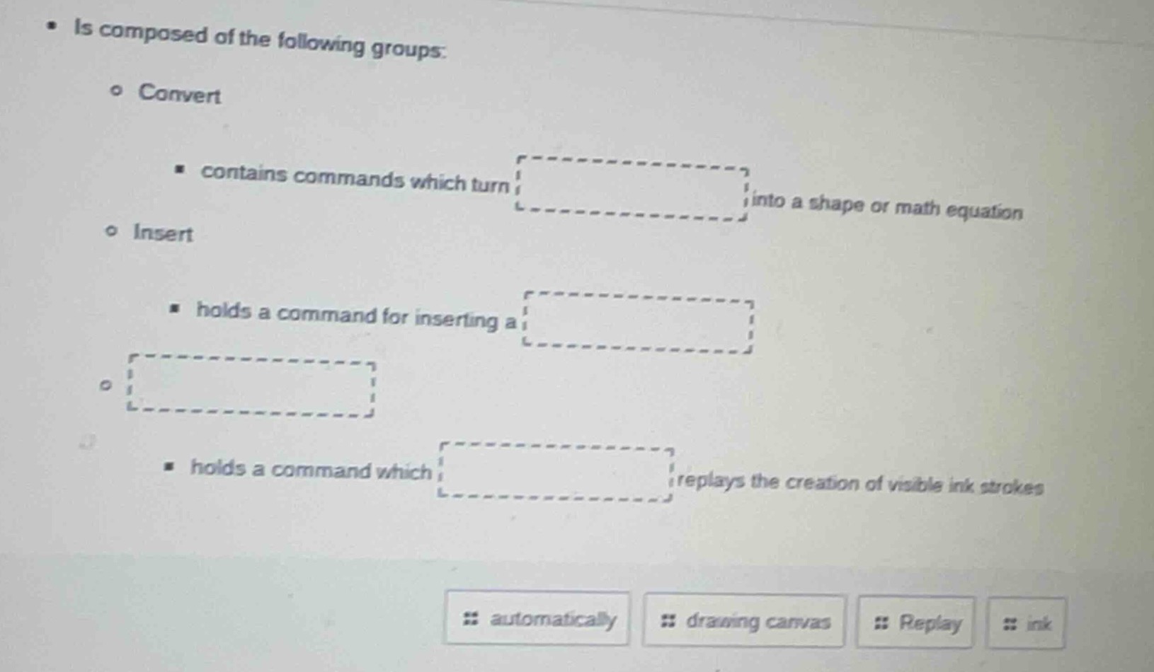 • is composed of the following groups: ◦ convert ▪ contains commands wh…
