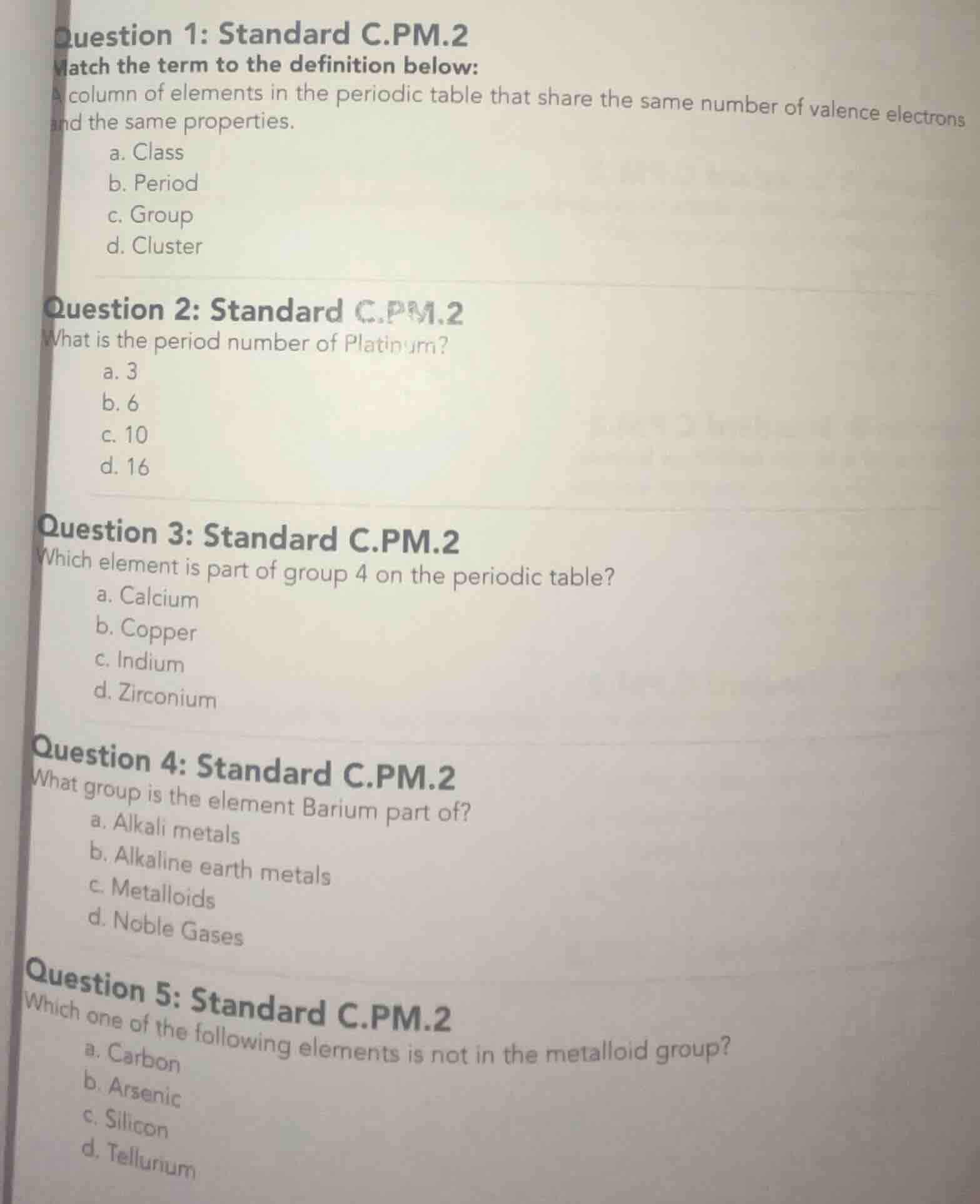 question 1: standard c.pm.2 match the term to the definition below: a c…